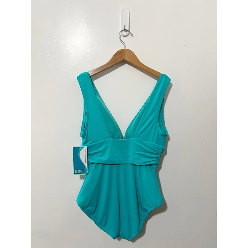 Contours by Coco Reef Emerald Cut One Piece Swimsuit Size 10 - Picture 5 of 8